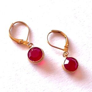 Red Stone Crystal Earrings